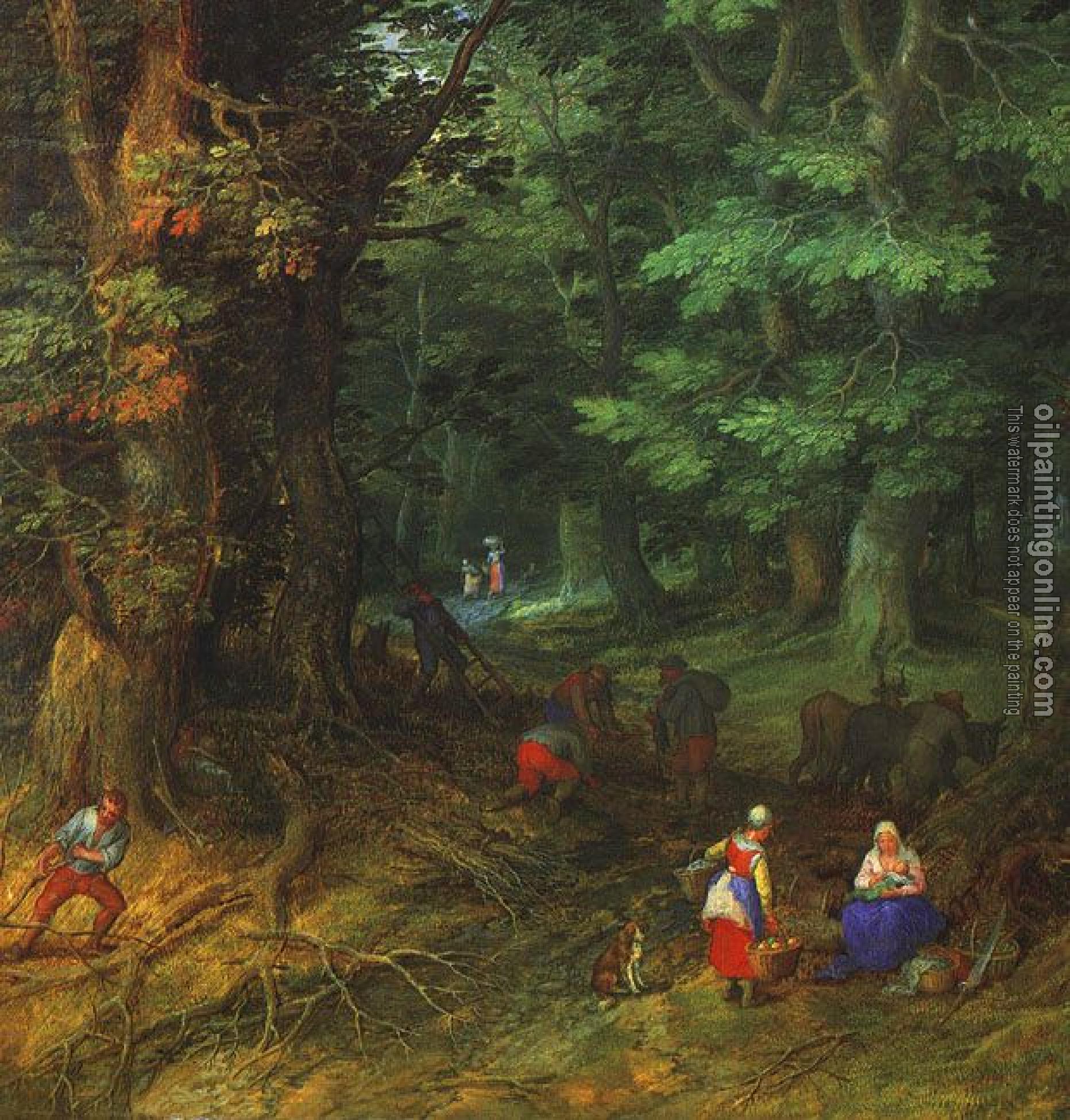 Brueghel, Jan the Elder - Forest Landscape (Rest on the Flight to Egypt), detail